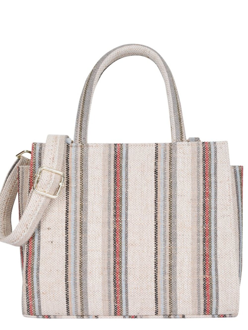 Women's Top Handle Handbags -Hand Crafted Brown & Grey Canvas Crossbody Bags